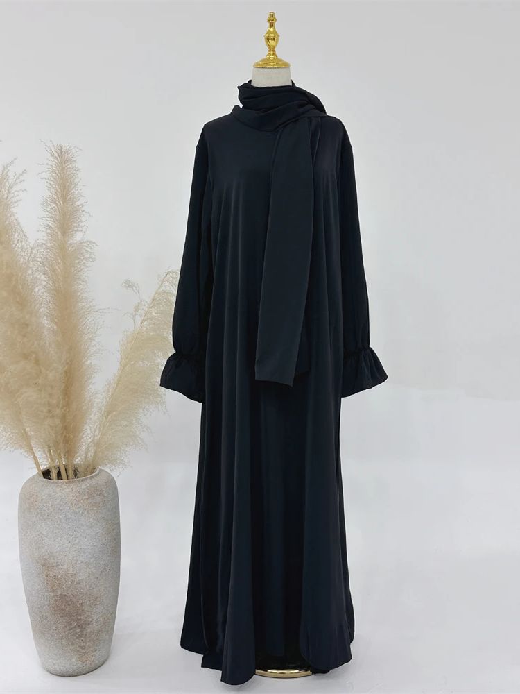 Ramadan muslimsk blygsam klädsel bönekläder för kvinnor eid abaya dubai kalkon islam kaftan mantel femme muslimska vestidos: M / Svart