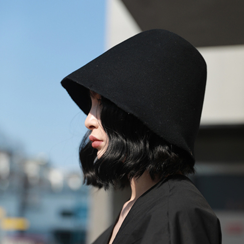 Classical Women Cloche Bucket Felt Hat Autumn Winter Wool Felt Cone Cloche Hood Millinery Craft Hats Fascinators Block Base Body