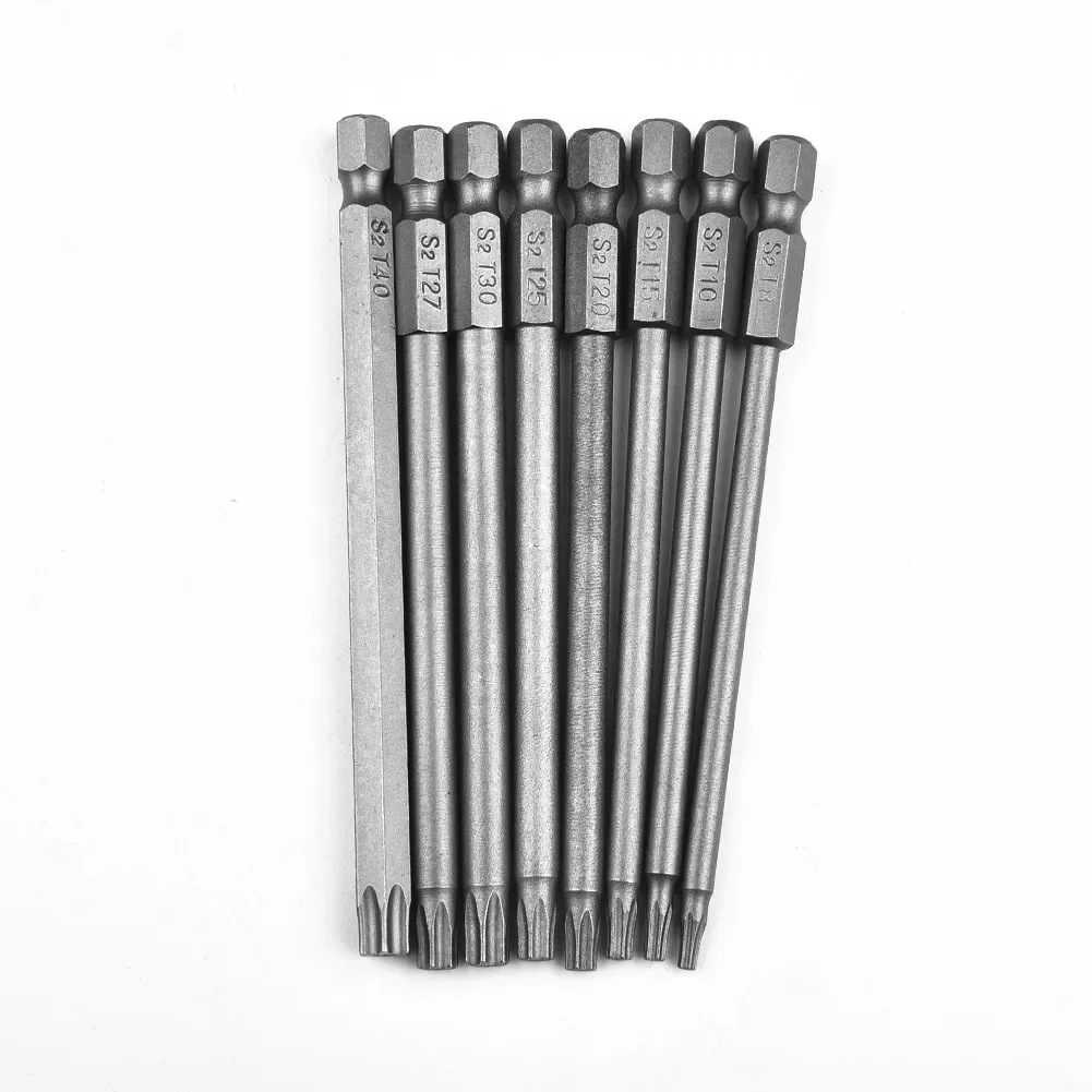 1pc 100mm torx-skruvmejselbits 1/4 -tums sexkantsskruvmejsel magnetisk skruvmejselbits handverktyg  t8 t15 t20 t25 t27 t30 t40