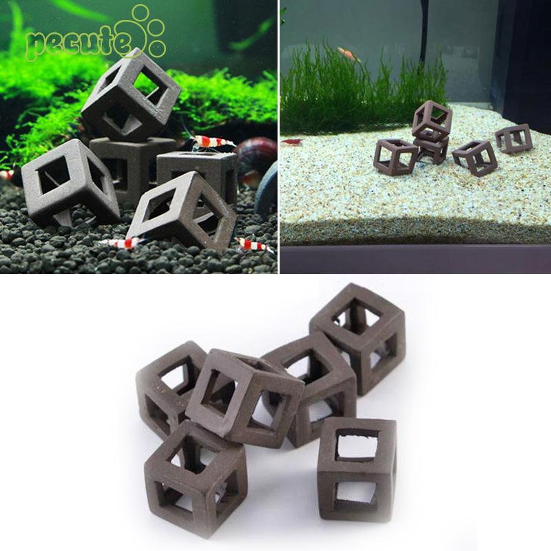 5Pcs Schuilplaatsen Garnalen Cichlid Keramische Steen Aquarium Ornament Fish Cube Frame Fokken Schuilplaatsen Onderdak Voor Vis Incubator