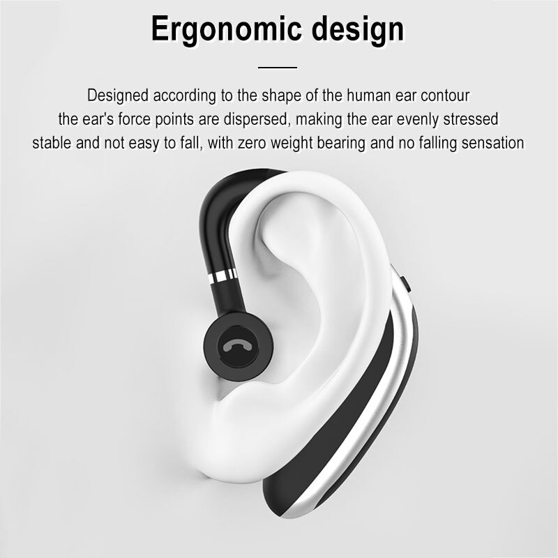 K20 Zakelijke oortelefoon Bluetooth 5.1 Oorhaak V8 Draadloze hoofdtelefoon met microfoon Handsfree bellen Headset In-ear HiFI Muziekheadset