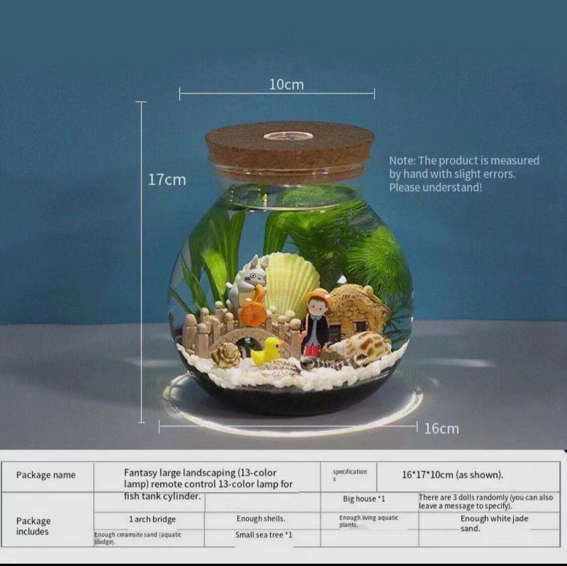 Acuario pequeño para peces, botella ecológica de vidrio para paisajismo, mirador, accesorios para acuarios