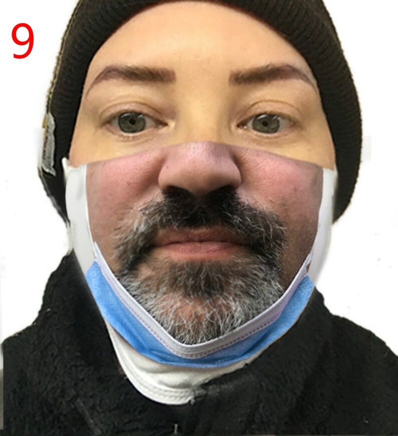 Mascarilla facial Unisex con estampado divertido para hombre y mujer, cubreboca suave, a prueba de polvo, reutilizable, con filtro, para broma, 1 Uds.: 9