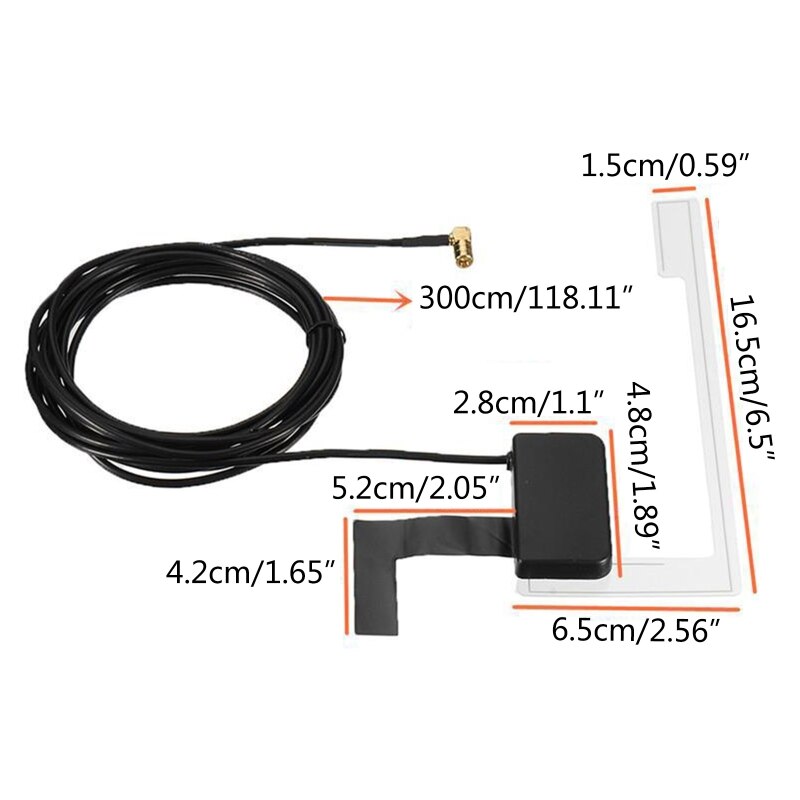 Dab Digitale Autoradio Antenne Voorruit Glas Window Mount Voor Sony Jvc-