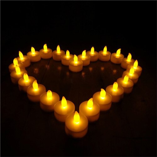 12 pcs Flickering Flameless LED Tea light Flicker Tea Candle Light Party Wedding Candels Safety Home Decoration