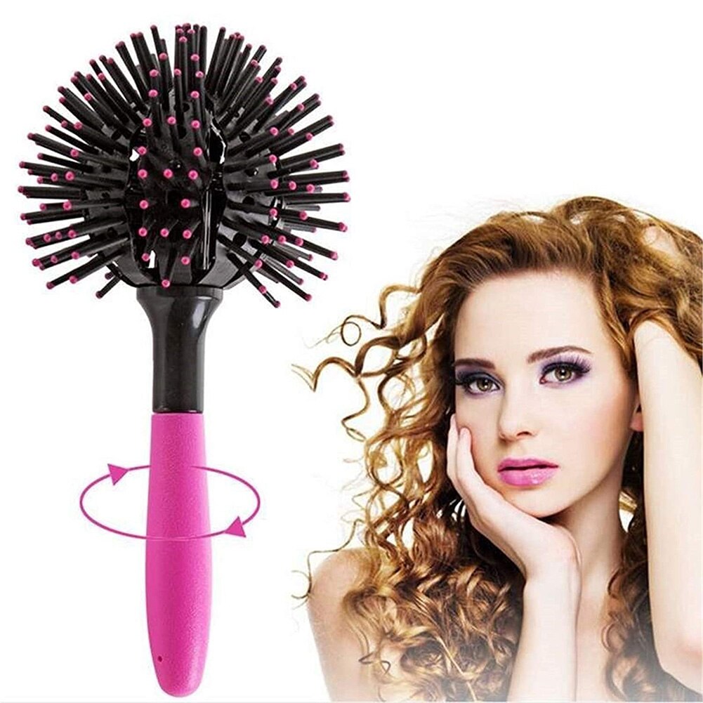 3D Ronde Haar Borstel Haar Kam Salon Make Up 360 Graden Bal Styling Tools Magic Detangling Haarborstel Hittebestendige Vrouwen kam