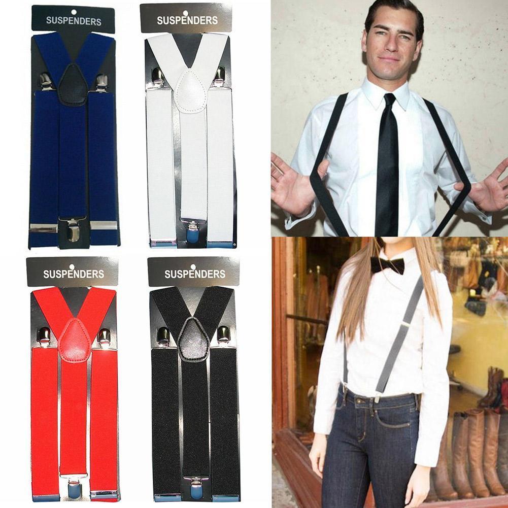 Suspenders Men Classic Pants Strap Y Back 120cm Casual 4 Clips Trouser Belt Elastic Retro Braces Suspender Male N3K1