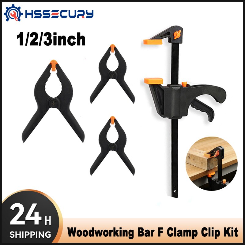 Woodworking Bar F Clamp Clip Kit Quick Ratchet Release Speed Squeeze Wood Working Work Bar Spreader Gadget Hand Tools