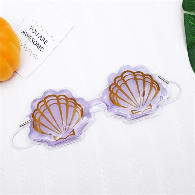 Ice Eye Patch Sleep Eyeshade Cute Cartoon Fruits Cold Compress Relieve Fatigue Sandy Beach Eye Patch Healthcare: shell