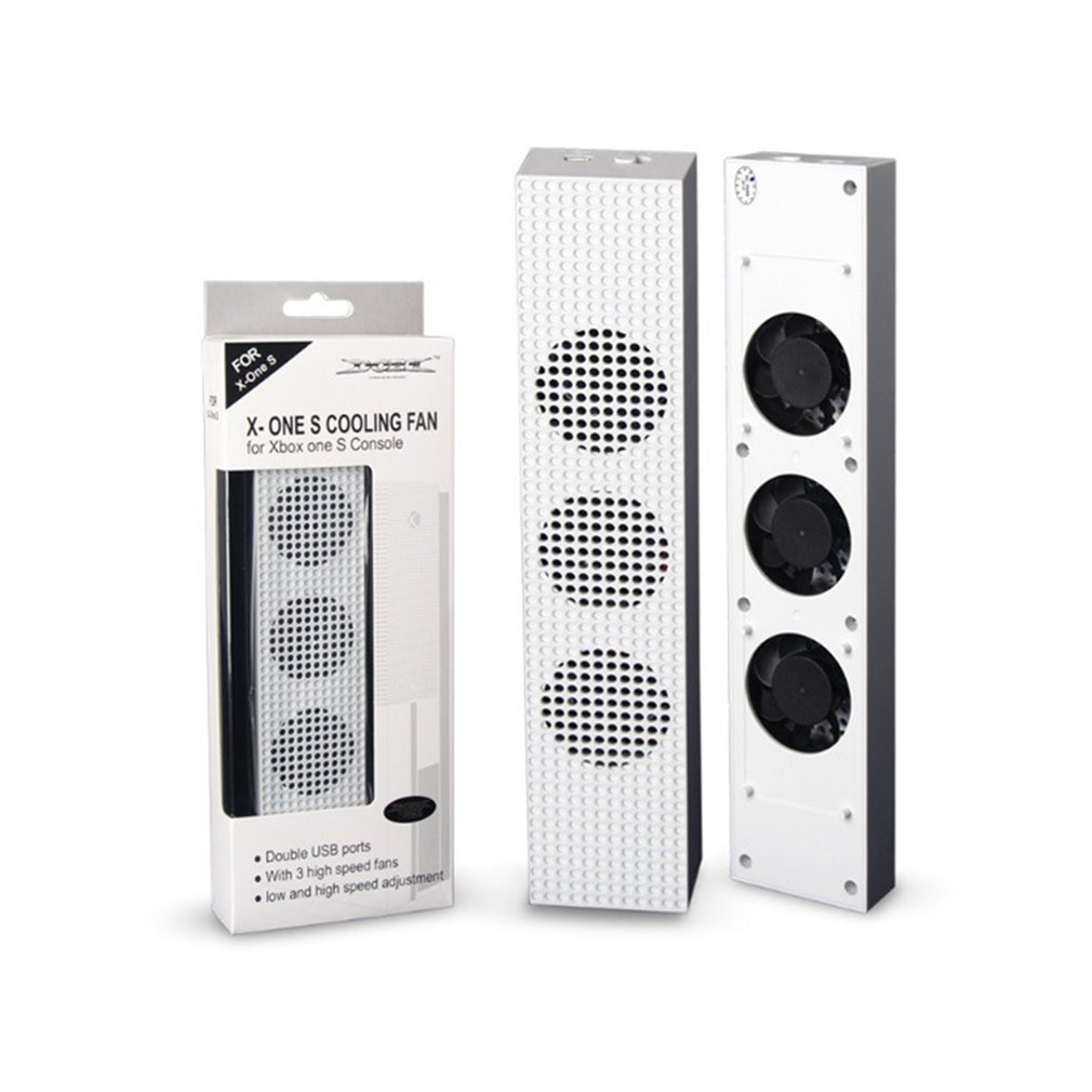 Pour Xbox One S ventilateur de refroidissement avec 2 Ports USB Hub et 3 H/L réglage de la vitesse ventilateurs de refroidissement refroidisseur pour Xbox One Console de jeu mince