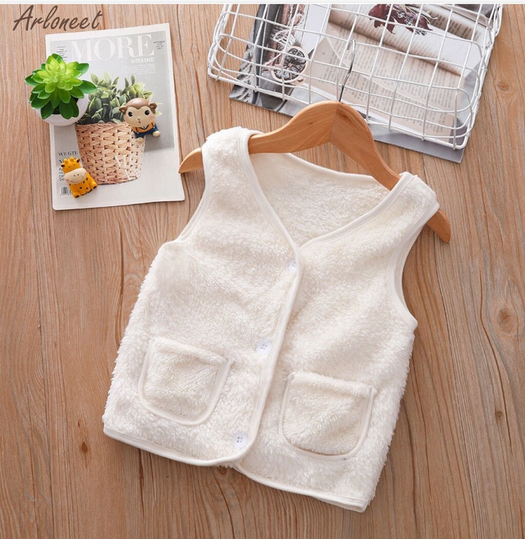 Baby Vest Peuter Baby Kids Jongens Meisjes Winter Warm Solid Jas Uitloper Kleding Vest Baby Jas jas