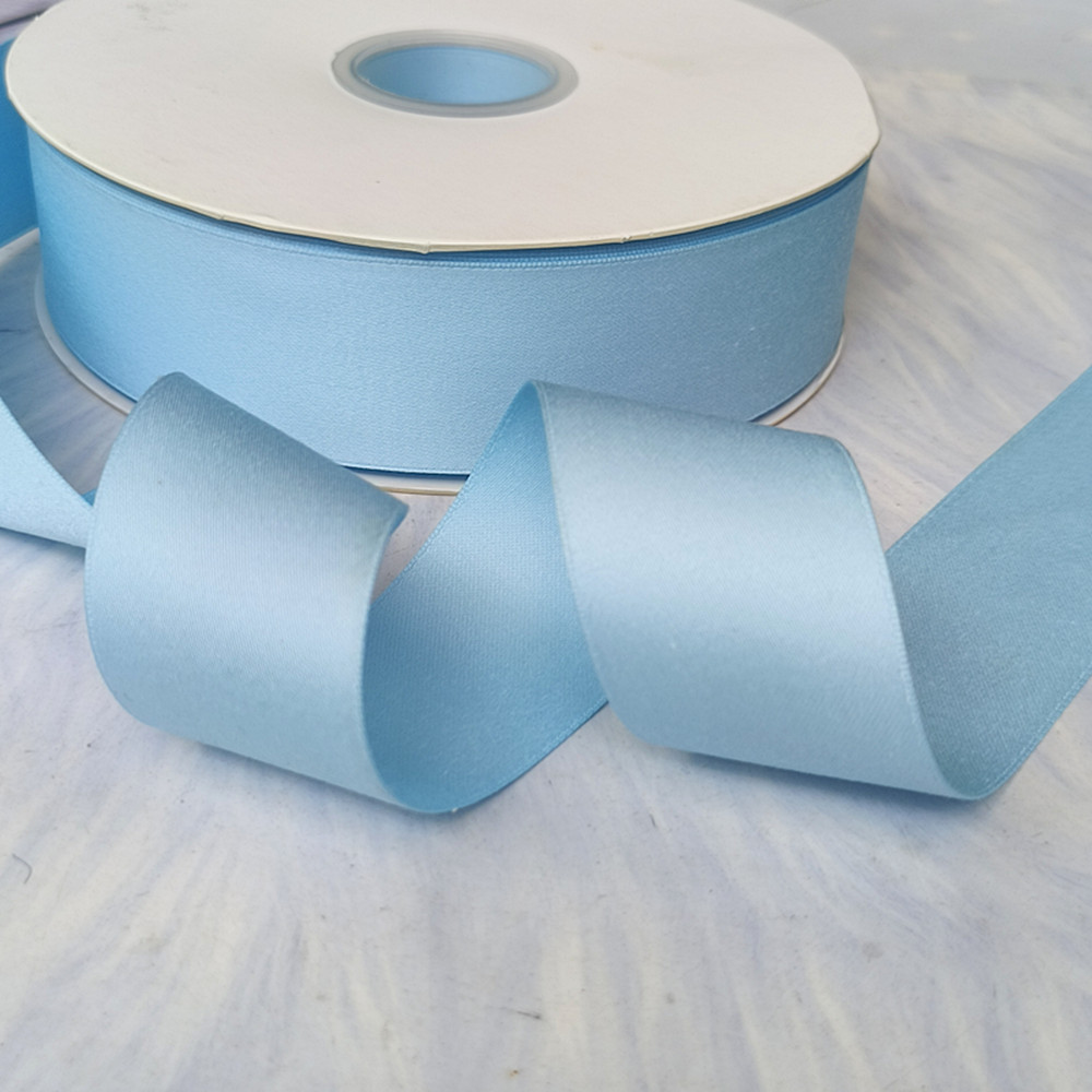 Ruban en Satin finition mate, 5Yards, 3.8CM, nœuds de bricolage, matériel Bouquet de fleurs, boîte à gâteaux , vêtements d'emballage, décoration de fête de mariage: Bleu / M