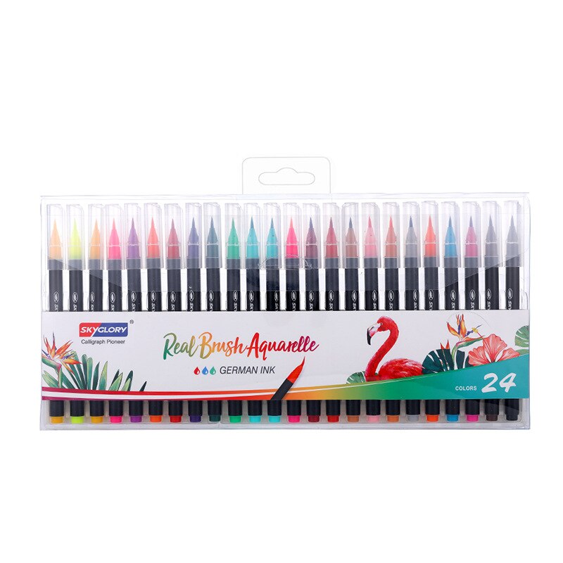 Pincel de punta fina para delinear, 36 colores, suave, para acuarela, punta de fieltro, dibujo, pintura, arte de acuarela, marcadores, escuela