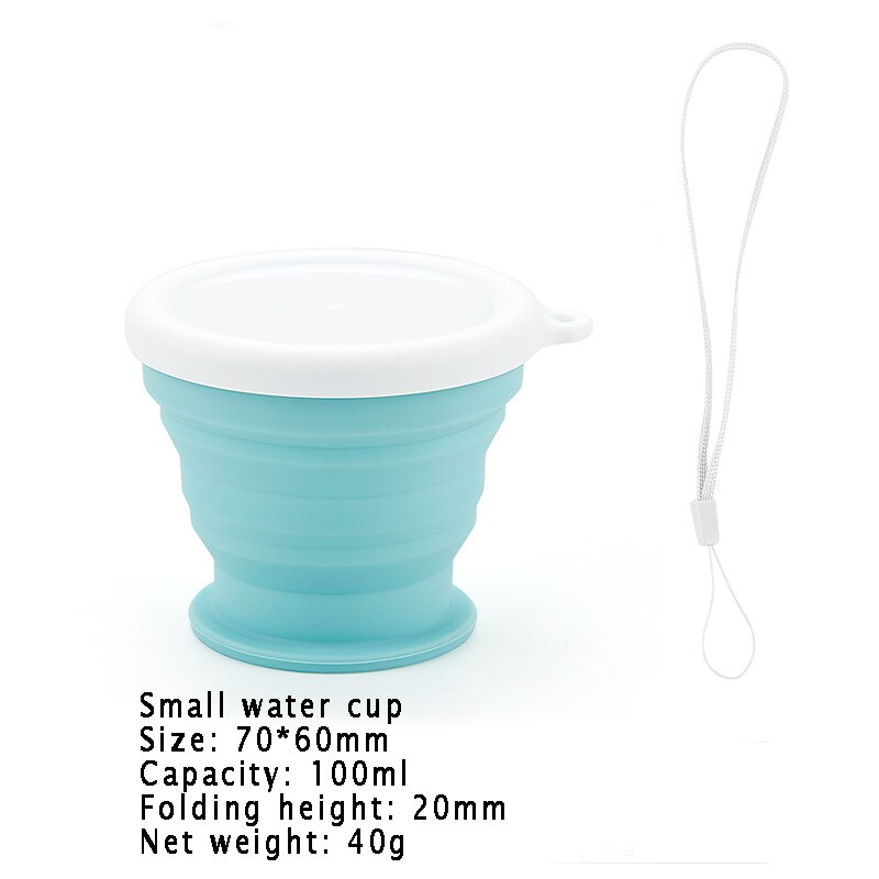 Nowy składany kubek silikonowy kubki robić kawy podróży składany kubek wody jedzenie stopień artykuły spożywcze odkryty kubek herbata kawa Handcup: S-niebieski