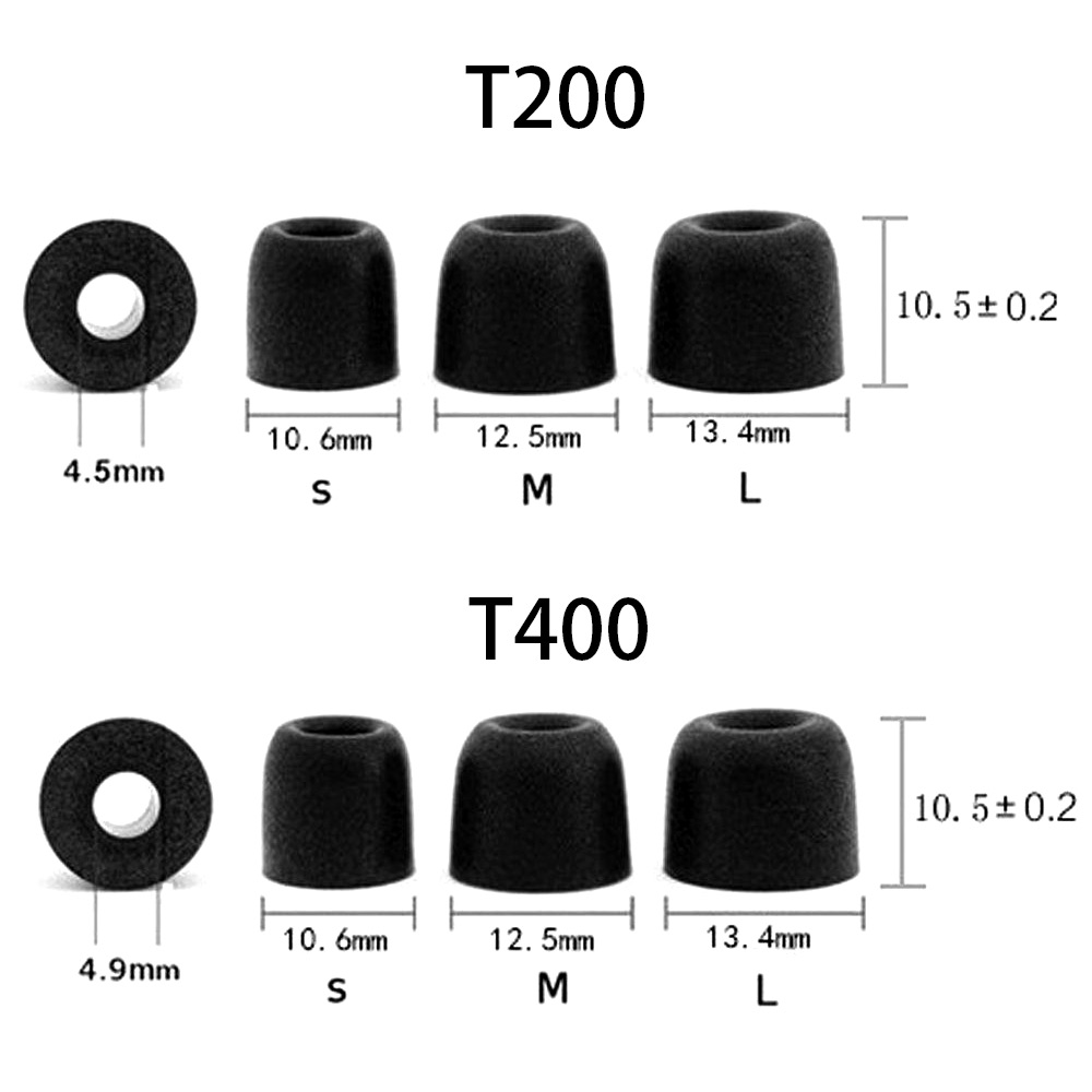 1 Paar Geluidsisolerende Oordopjes Traagschuim Oorwarmers Voor T100 T200 T300 T400 S/M/L Maten Oorpunten Voor In-Ear Oortelefoon Accessoires
