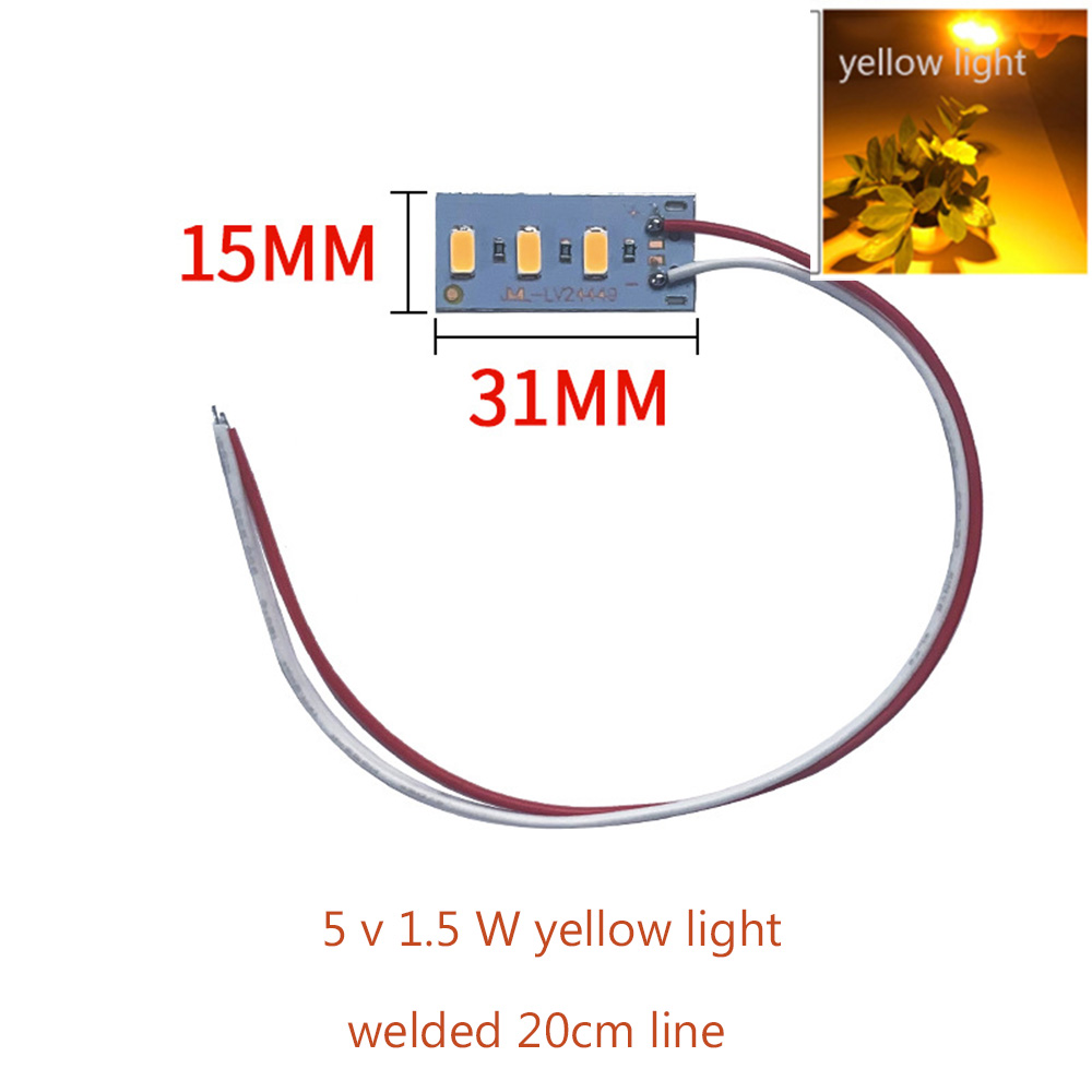 10 Uds alto brillo 1,5 W 5V LED 5730 SMD lámpara de Color bombilla de tablero de luz con línea rojo amarillo verde azul luz blanca cálida: YELLOW