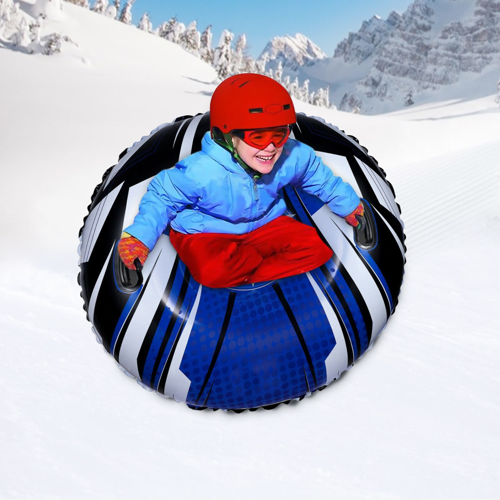 Ski Circle Skiing Board Pvc Winter Inflatable Ski Circle With Handle Durable Children Adult Outdoor Snow Tube Skiing Accessories