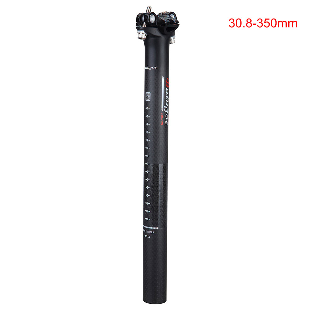 BALUGOE Mountain Road 3K Full Carbon Fibre Bicycle Seatpost 27.2/30.8/31.6*350mm400mm Carbon Bike Seatposts MTB Bike Parts: 30.8-350mm