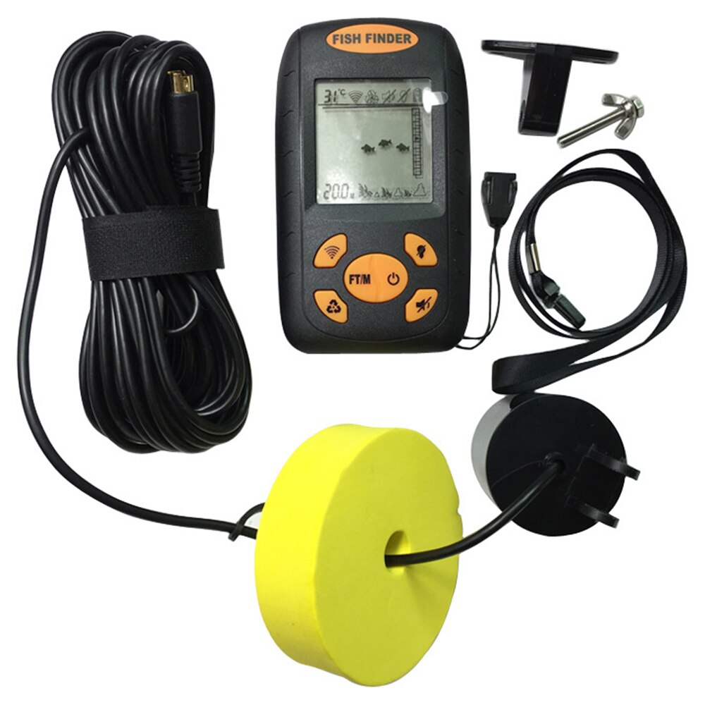 Handheld Fish Finder Portable Fishing Kayak Fishfinder Fish Depth Finder Fishing Gear With Sonar Transducer And LCD DisplayPor