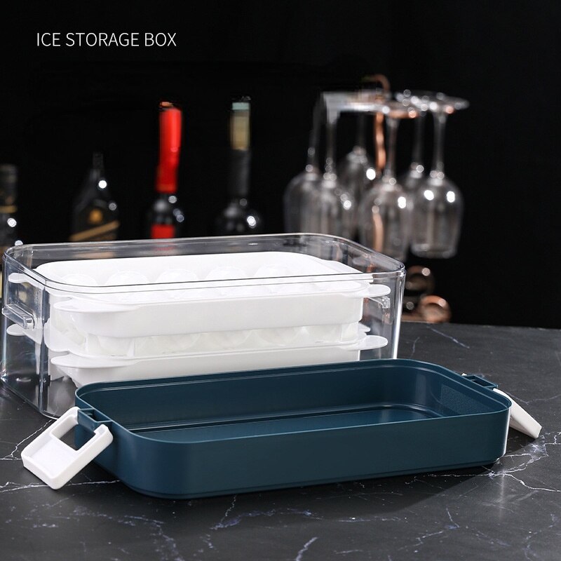 Kitchen Helper Frozen Ice Cube Mold Box Artifact Commercial Basket Freezer Lid Refrigerator Homemade Water Hockey Home Drink Set