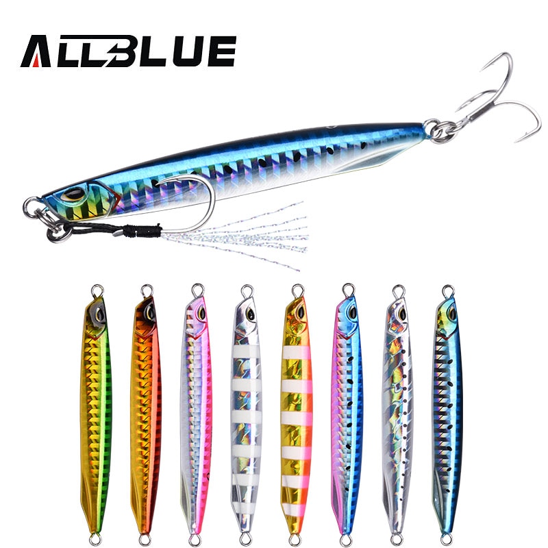 Allblue Drager Super Slanke Ssz Metalen Casting Jig 20G 30G Shore Slepen Cast Jigging Lepel Zink Vissen Lokken kunstmatige Aas Pakken
