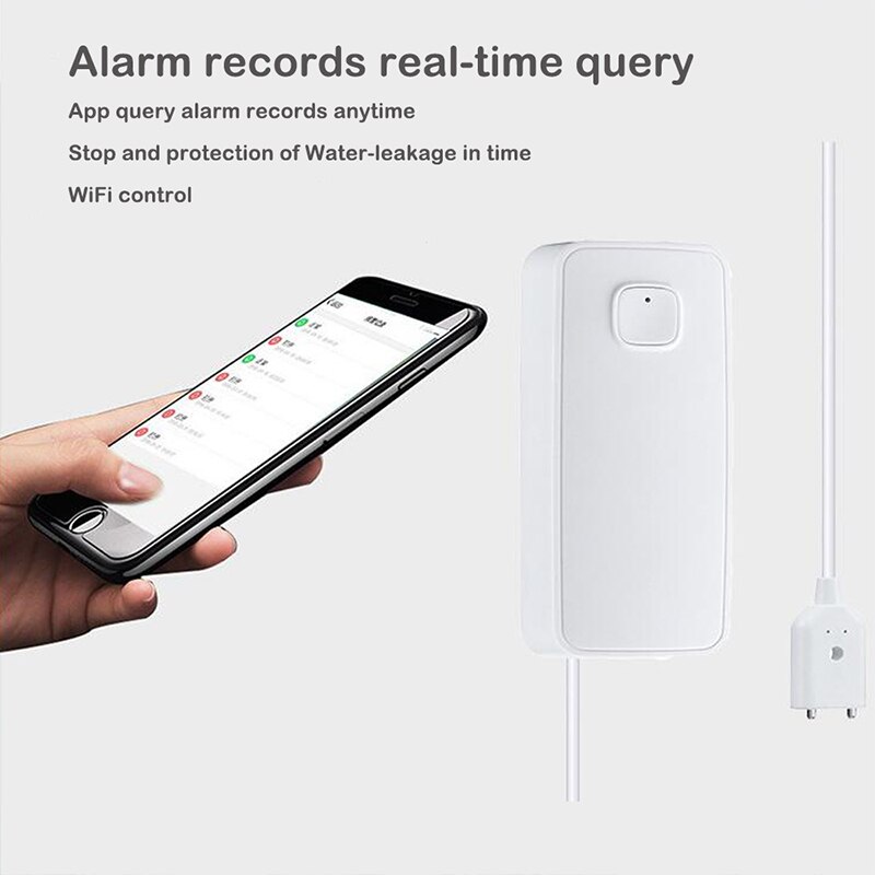 Wifi Water Detector Leakage Sensor Alarm Built in Siren Sound Tuyasmart Smart Life APP Notification Flood Alert Overflow Safety