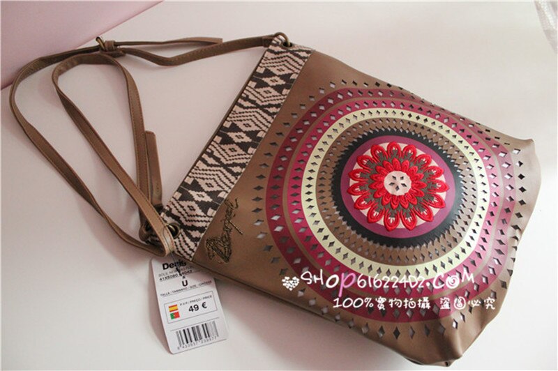 , España Original LaugiseD bolso de las mujeres borla Retro salvaje hueca de la bolsa de mensajero bolsa de hombro