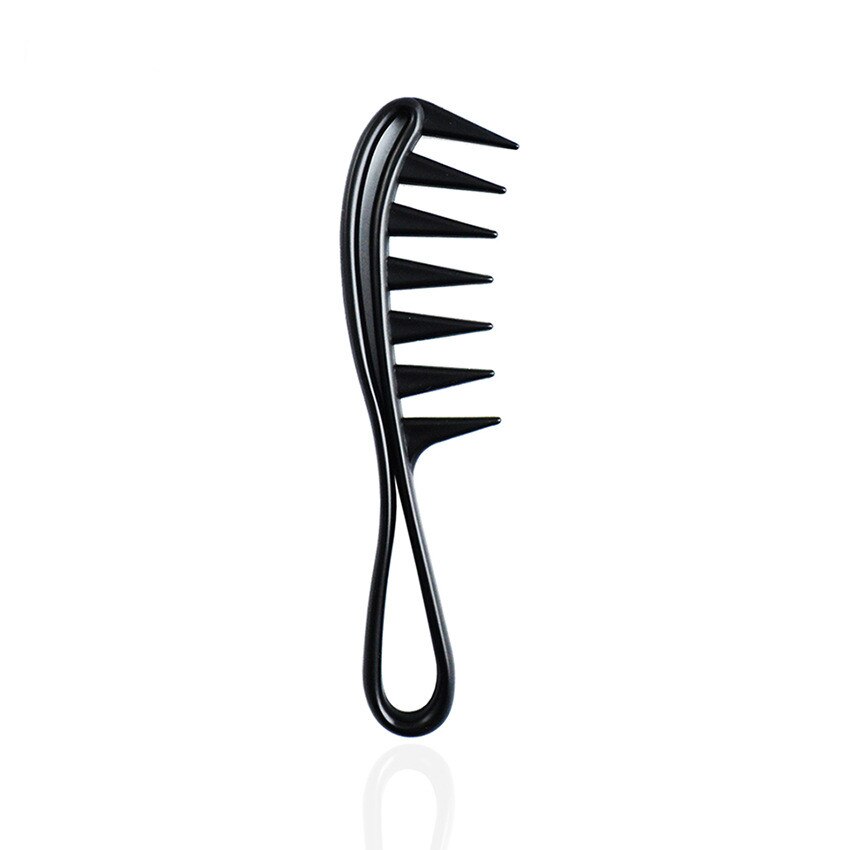 Curly Wide Tooth Styling Exquisite Comb Hair Straightener Hairdressing Plastic Care Antistatic Salon Fish Tooth Massage Comb: Black