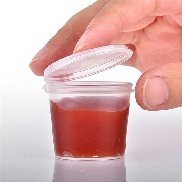 30/20/10 Stuks Kleine Plastic Saus Cups Voedsel Opslag Containers Clear Dozen + Deksels