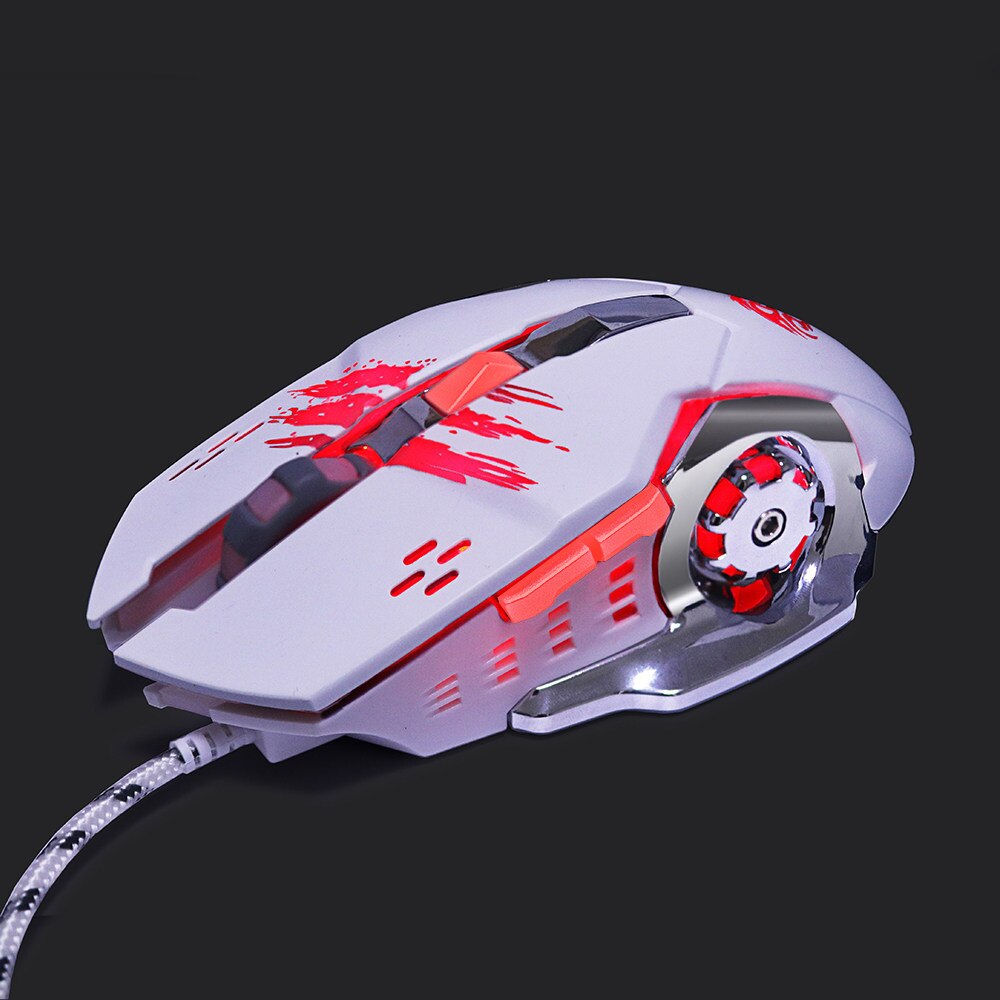 ZUOYA Professionelle gamer Spielen Maus 8D 3200DPI Einstellbare Verdrahtete Optische LED Computer Mäbenutzen USB Kabel Maus für Laptop PC: MMR4 Weiß