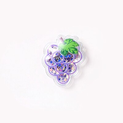 20Pcs Lucency PVC Fruit Quicksand Sequins Scrapbook Patch DIY Craft Supplies Sewing Girls Handmade Hair Tie Hairpin Accessories: Grape