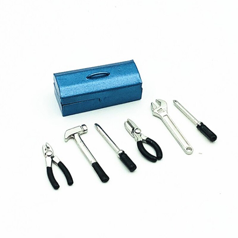 Rc chenille 1:10 accessoires Mini marteau clé boîte à outils pour Traxxas Trx-4 Tamiya Cc01 Axial Scx10 D90 D110 Tf2 Rc voiture (bleu)