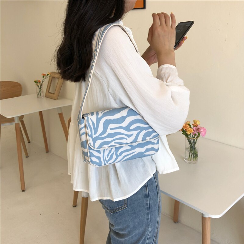 Vintage Luxury Women Handbags Canvas Ladies Shoulder Bag Girls Underarm Hobo Female Armpit Hand Bag