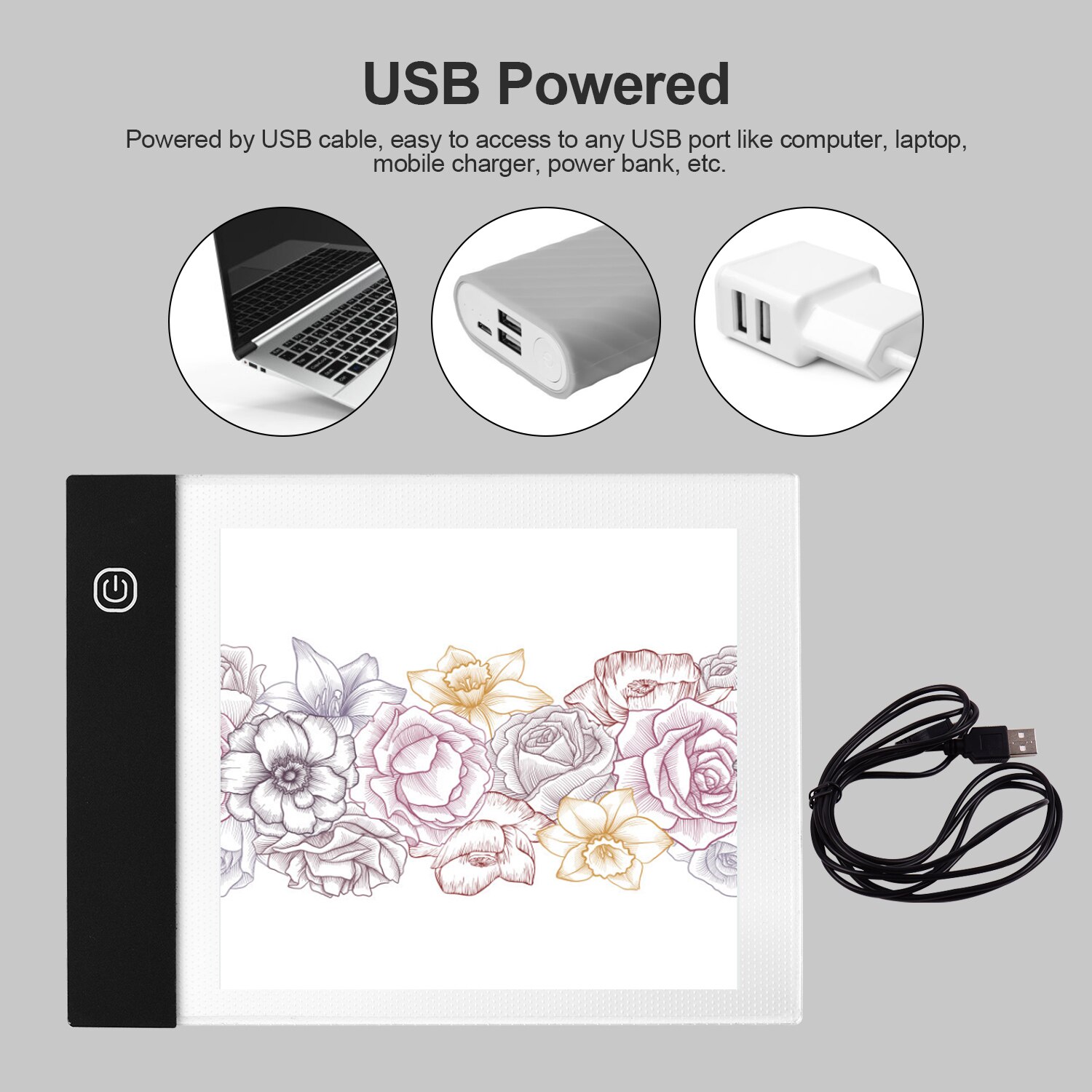 Portable 300 Sheets Flip Book Kit with Light Pad Tablet LED Light Box 3 Level Brightness Control Flipbook Paper with Screws