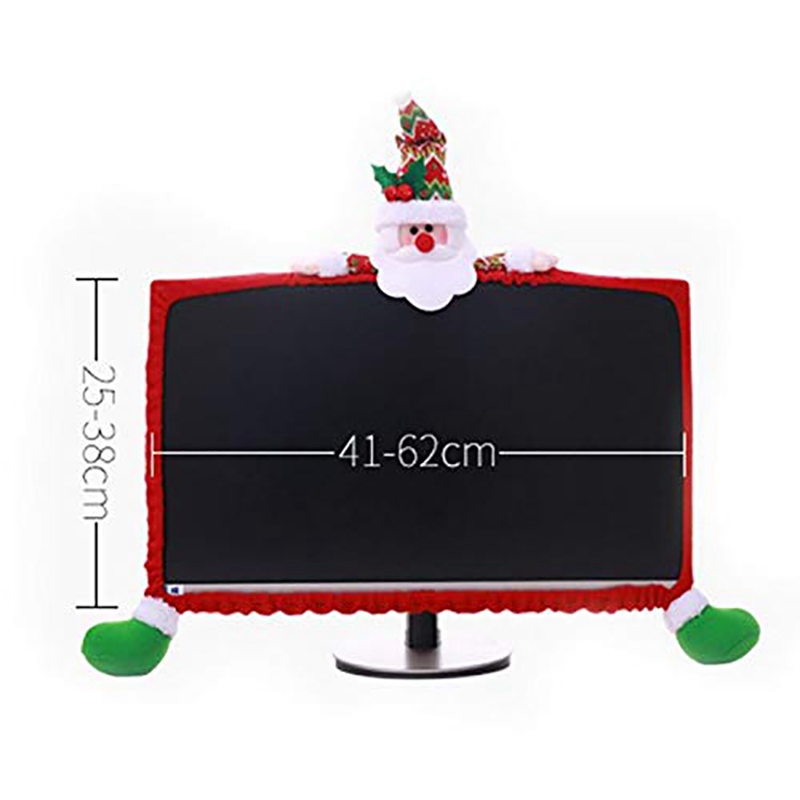 Kerst Computer Monitor Cover Leuke Claus Decoratie Voor Home Office