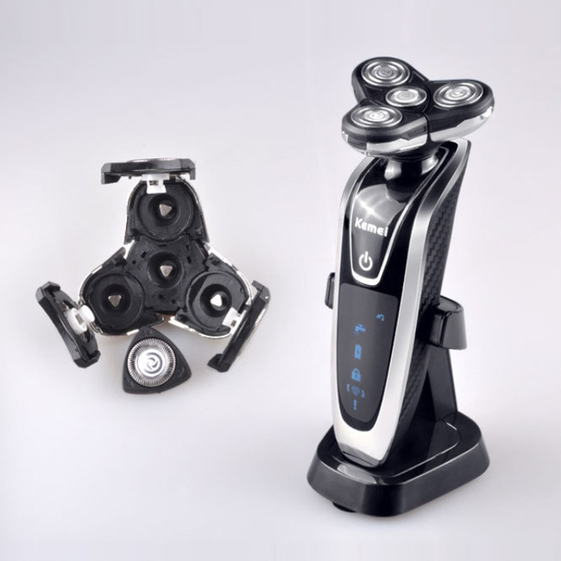 Kemei Elektrisch Scheerapparaat Voor Mannen Oplaadbare 4 In 1 Drijvende Vier Blade Hair Scheren Machine Vervanging Hoofd Scheerapparaat D40