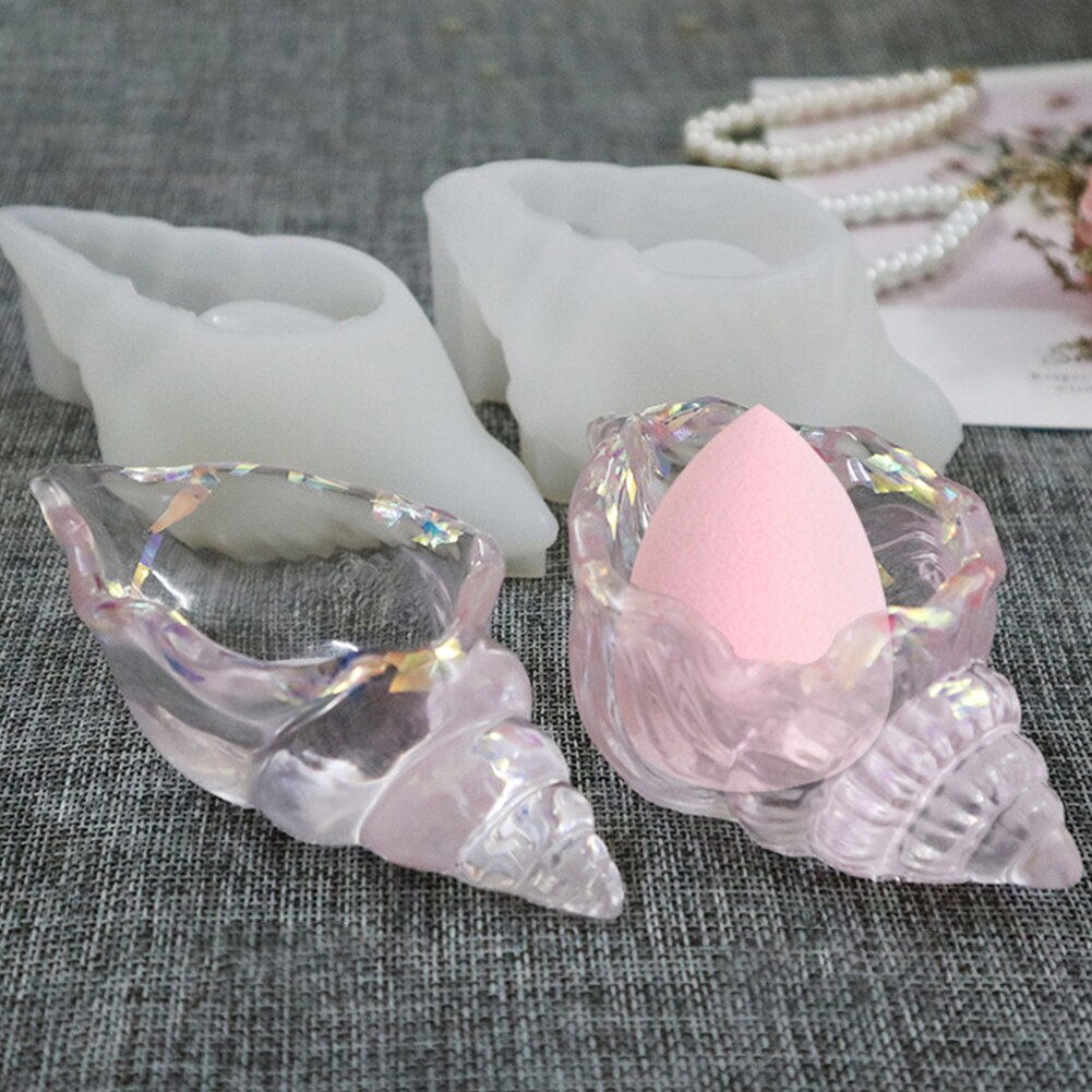Conch Shell Silicone Mould DIY Epoxy Mirror Crafts Jewelry Storage Making Mold Shell Silicone mold resin tray