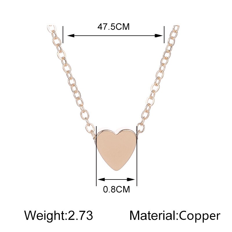 Trendy Heart Clavicle Pendant Necklace For Women Female Gold Chain Necklaces Ladies Heart-Shaped Jewelry