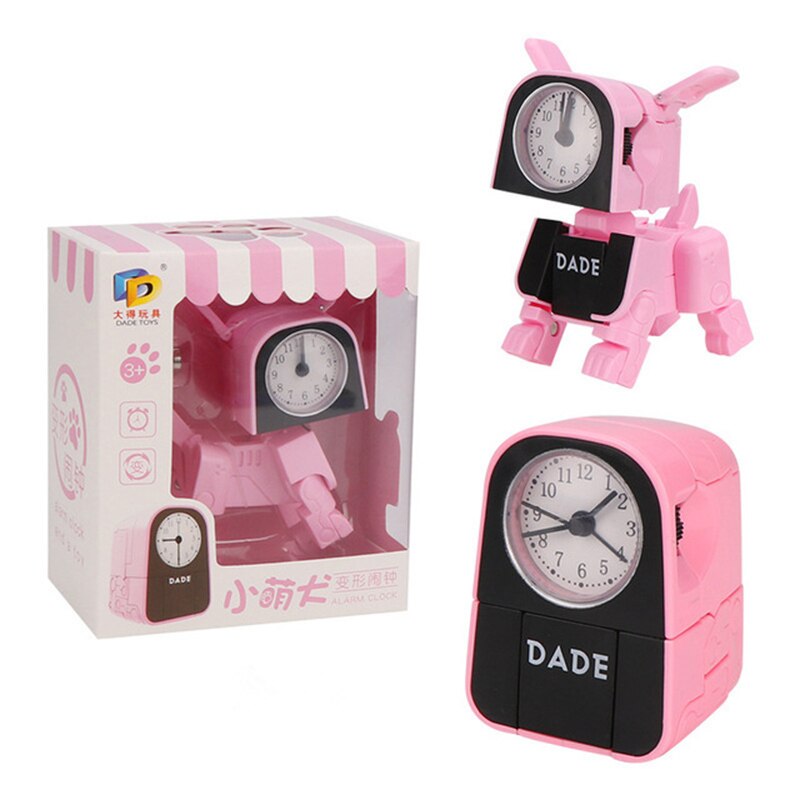 QMJHVX Deformed Puppy Wake Up Clock Children's Alarm Clock Lovely Cartoon Table Clock Alarm Clock Home reloj despertador: Alarm clock 2 Pink