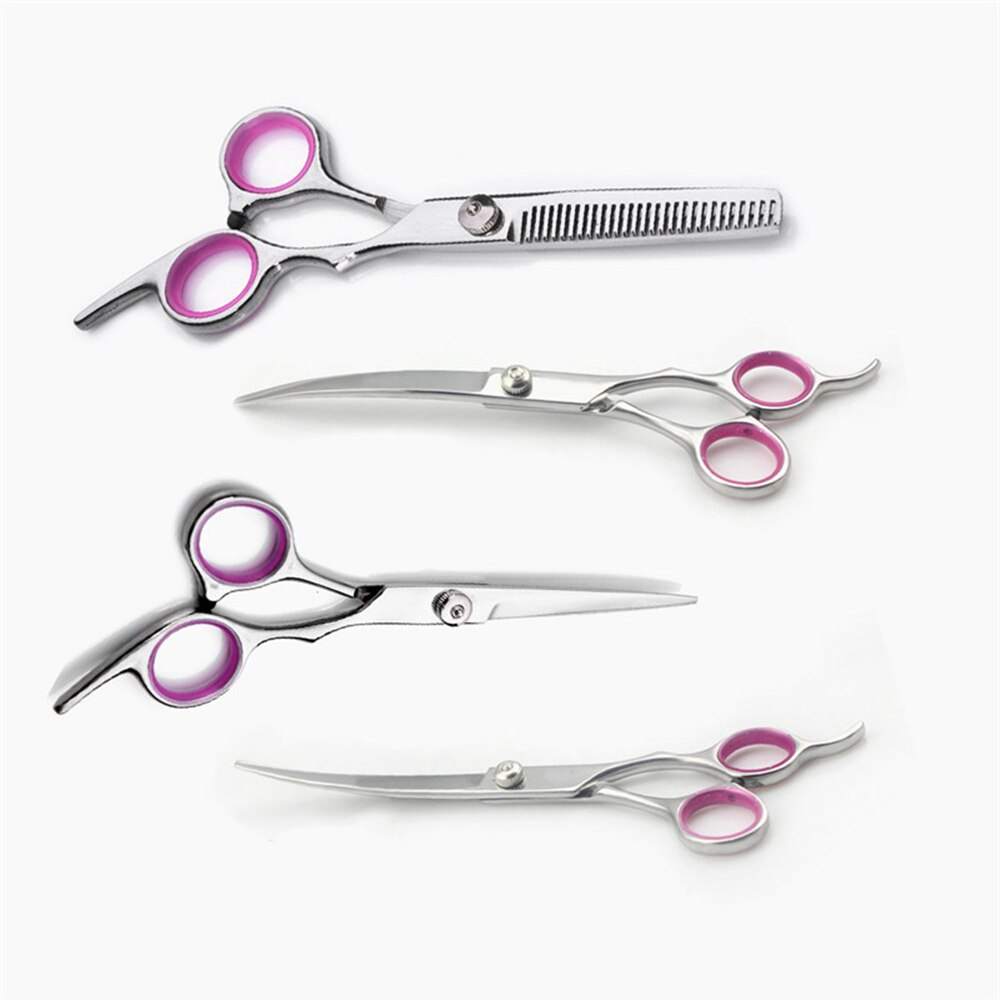 Pet Grooming Scissors Stainless Steel Dog Cat Hair Seam Chunker Scissors Up and Down Curved Scissors Sharp Haircut Pet Tool Set