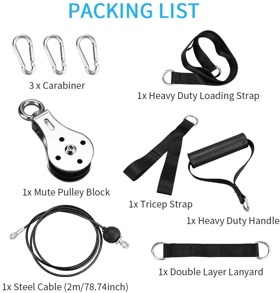 DIY Fitness Pulley Set Lat Lift Pulley Cable System for Lat Pull Down Machine Attachments hand strength Home Gym Equipment: Style B