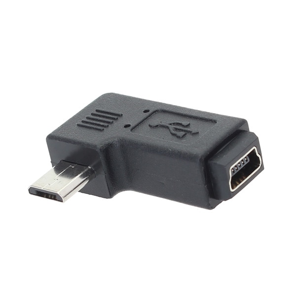 Mini USB conector hembra a Micro USB adaptador macho negro