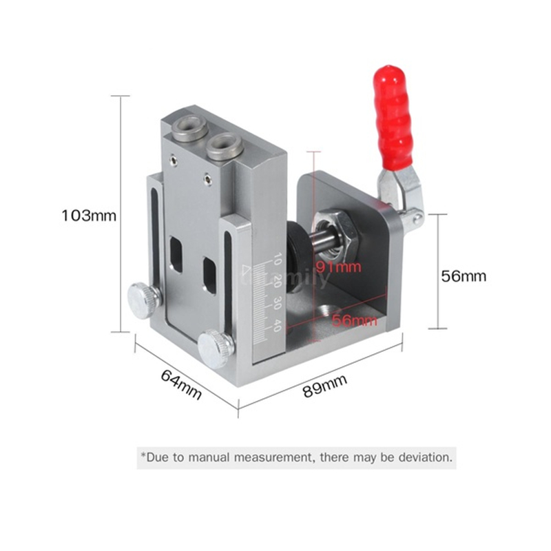 Pocket hole locator jig kit aluminiumslegering 15 graders vinkel skråt hul boring guide positioner med hurtig klemme træbearbejdning