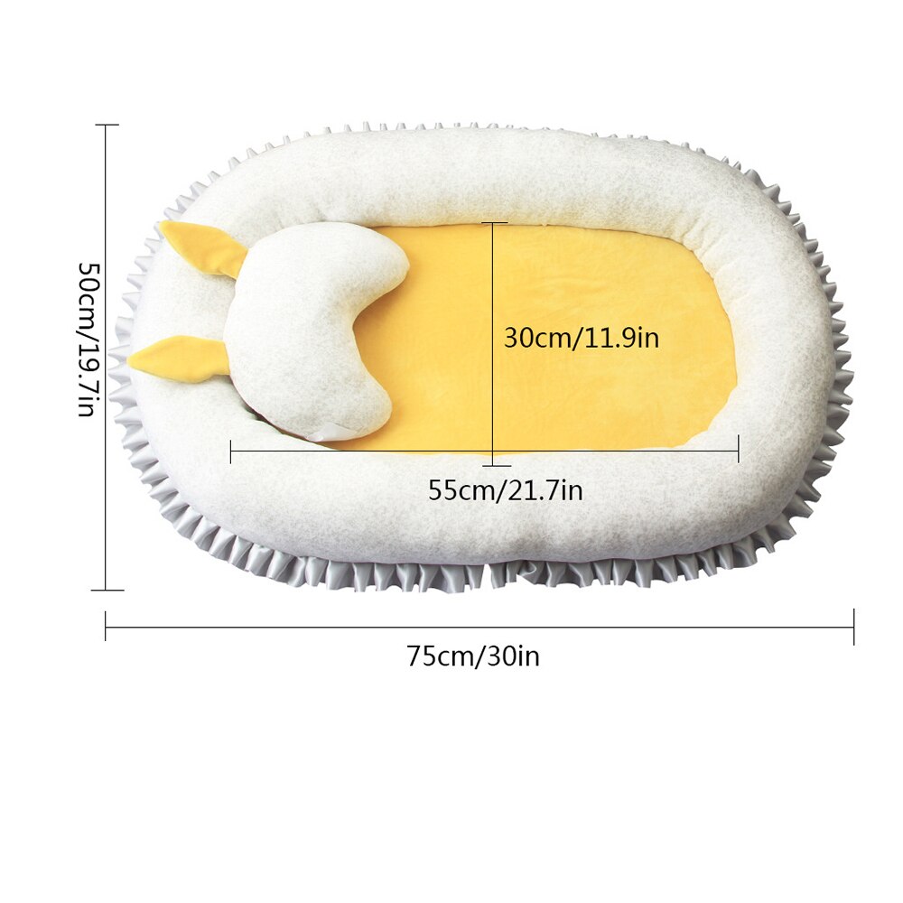 Sondr berço portátil e oval para bebês, berço fofo e macio para quarto de recém-nascido, camas amortecedoras para bebês decoração da cama