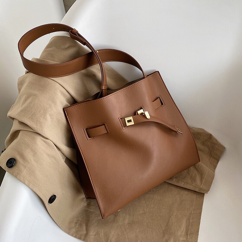 High-end stijl grote capaciteit tote bag voor vrouwen effen kleur koreaanse all-match crossbody schoudertassen 9 xb 7