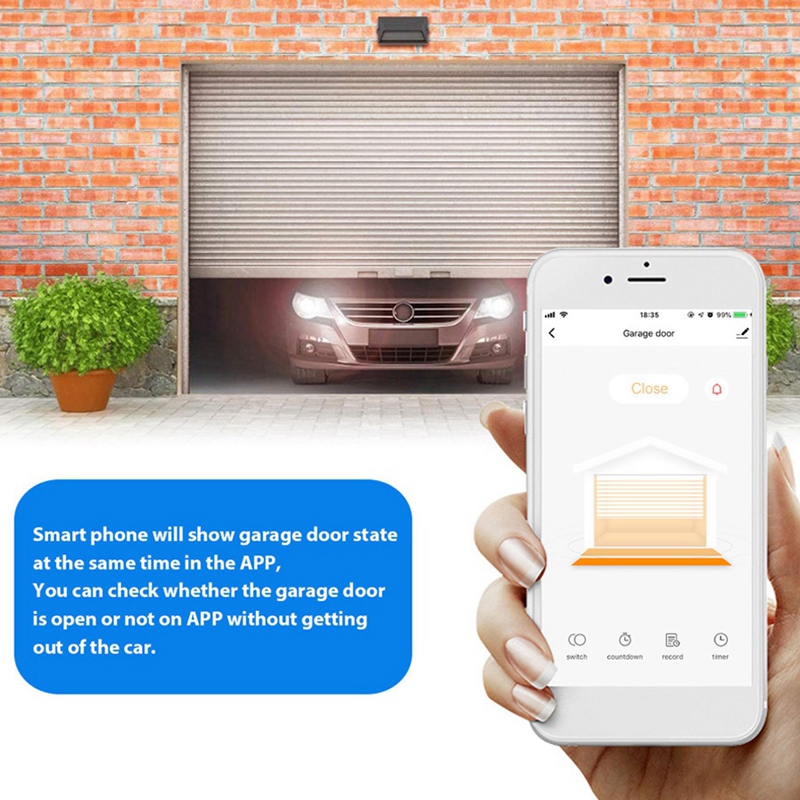 Smart Garage Door Controller Voice Control Notification Mode Work with Alexa Google Home Control (EU Plug)