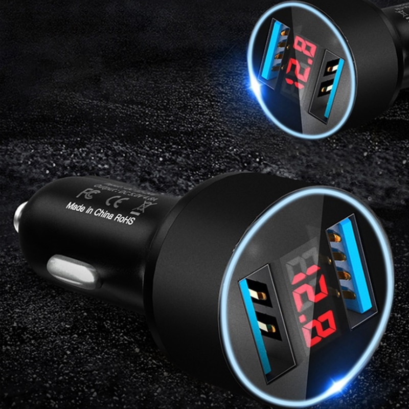 3.1A Led Display Dual Usb Car Charger Voor Huawei P40 P30 Lite Mate 40 30 Honor 30S 10X 9X lite 9A 9C Telefoon Adapter Autolader