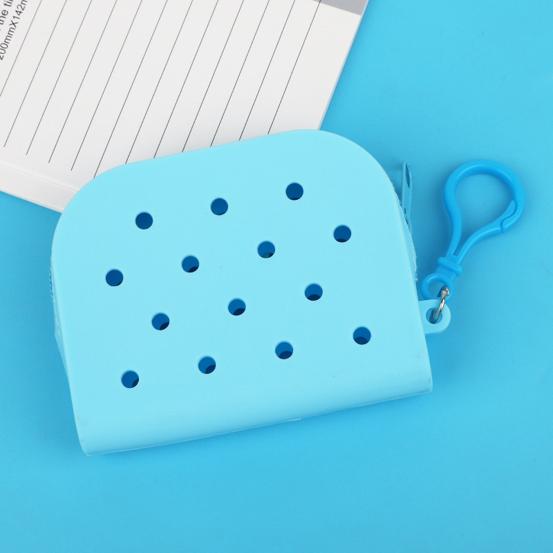 Cartoon Solid Color Silicone Hole Bags And Coordinates Cute Waterproof Bags: black