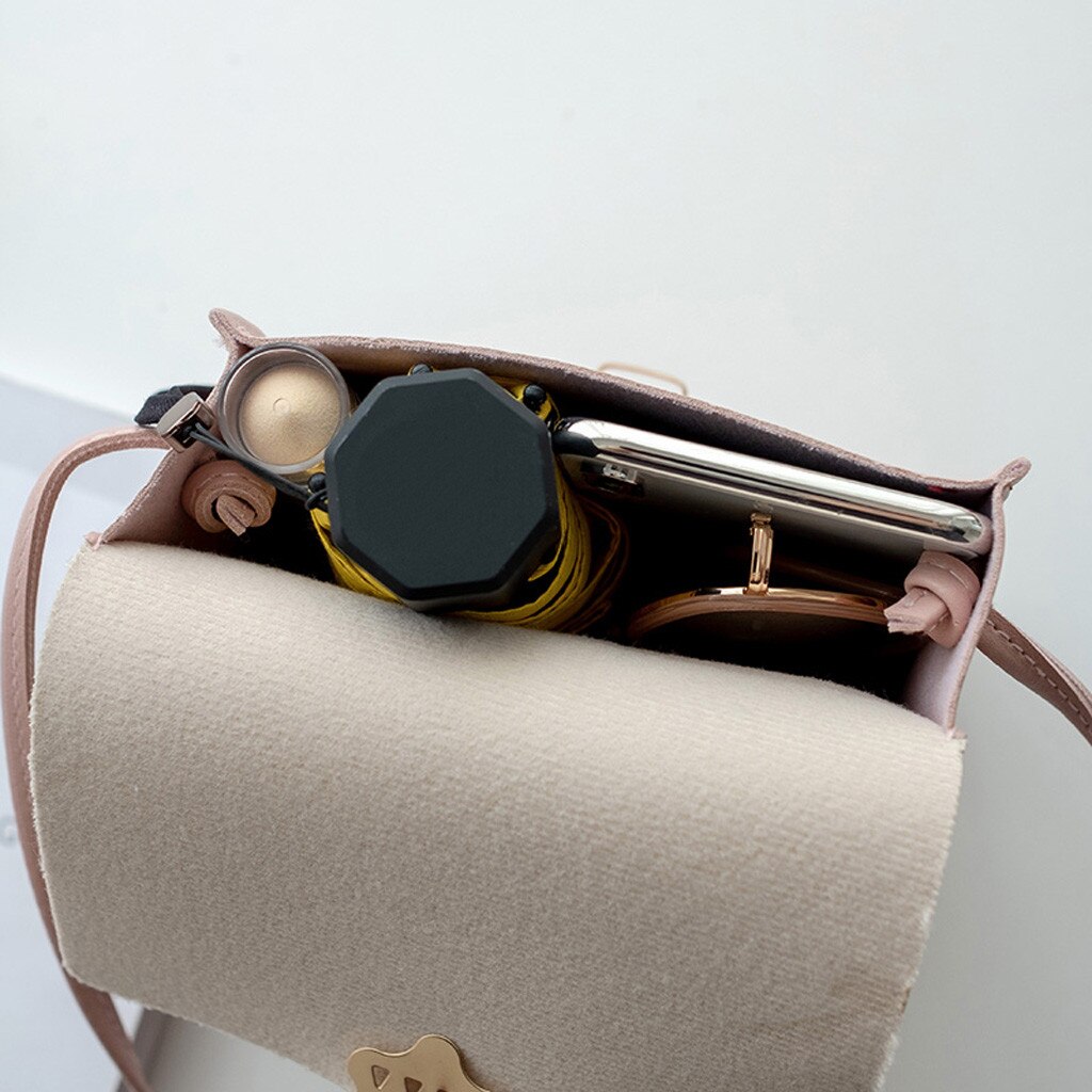 Bolsa feminia kvinder skuldertaske luksus håndtasker solid flap læder plug lock crossbody tasker til kvinder