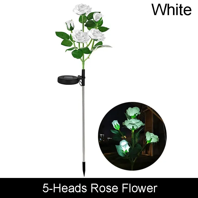 Estaca Solar de jardín de orquídeas y girasoles, luz LED decorativa impermeable para exteriores, para Patio, jardín, Patio, Pascua y Navidad, 1 ud.: Blanco frío